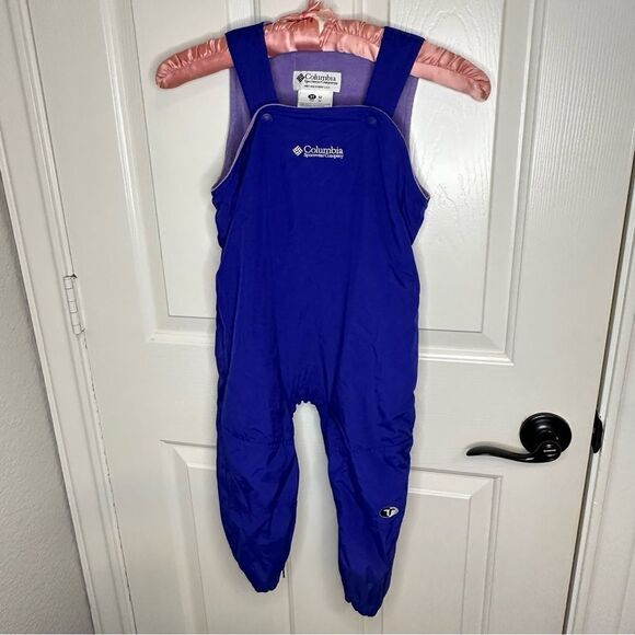 VTG Columbia Purple Lavender Fleece Lined Snow Bib Coveralls Sz 3T - Picture 1 of 9